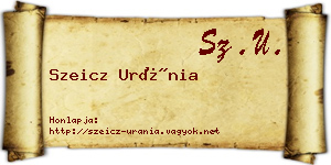 Szeicz Uránia névjegykártya